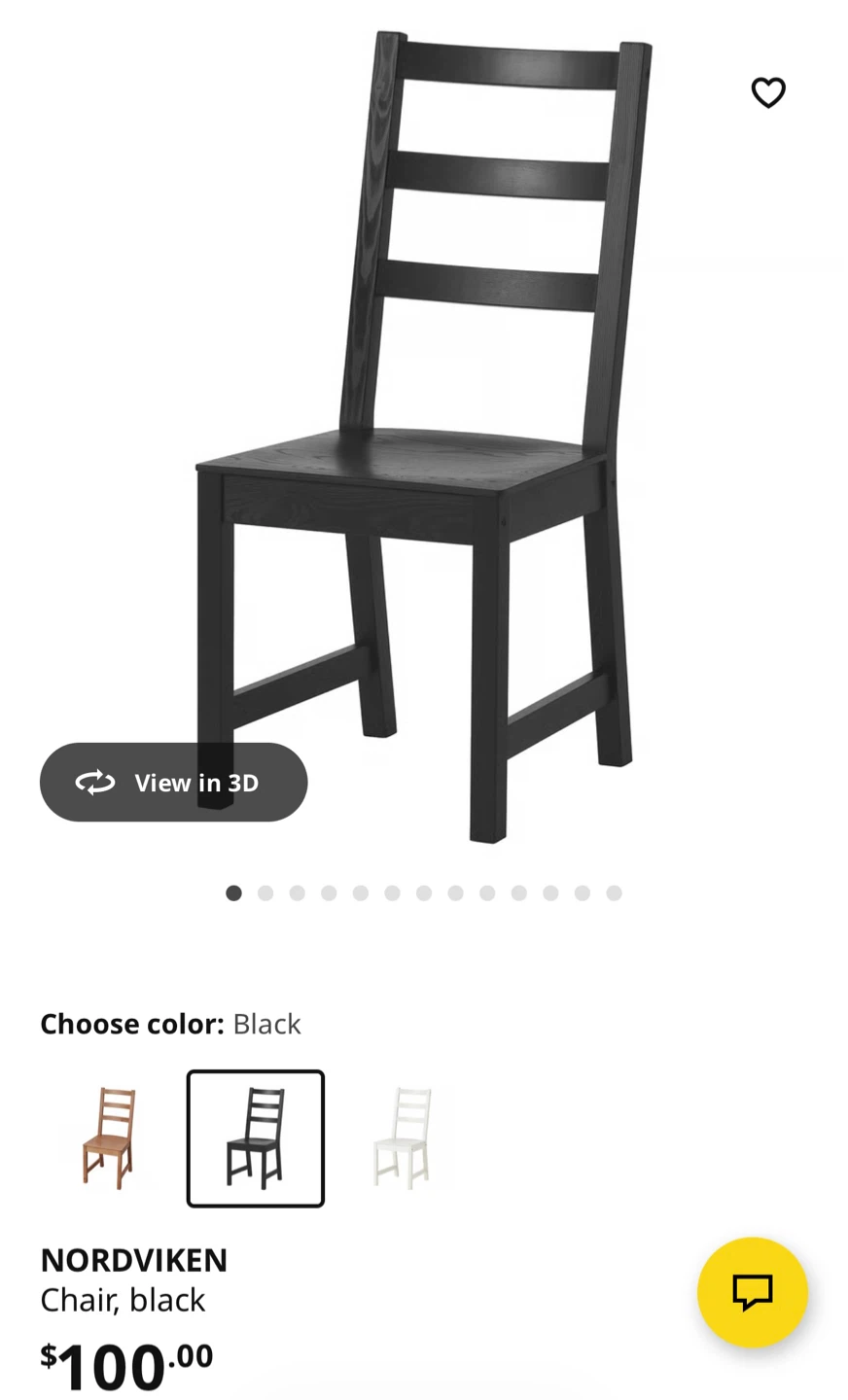 IKEA NORDVIKEN Chairs – 4 (Black) - photo 3