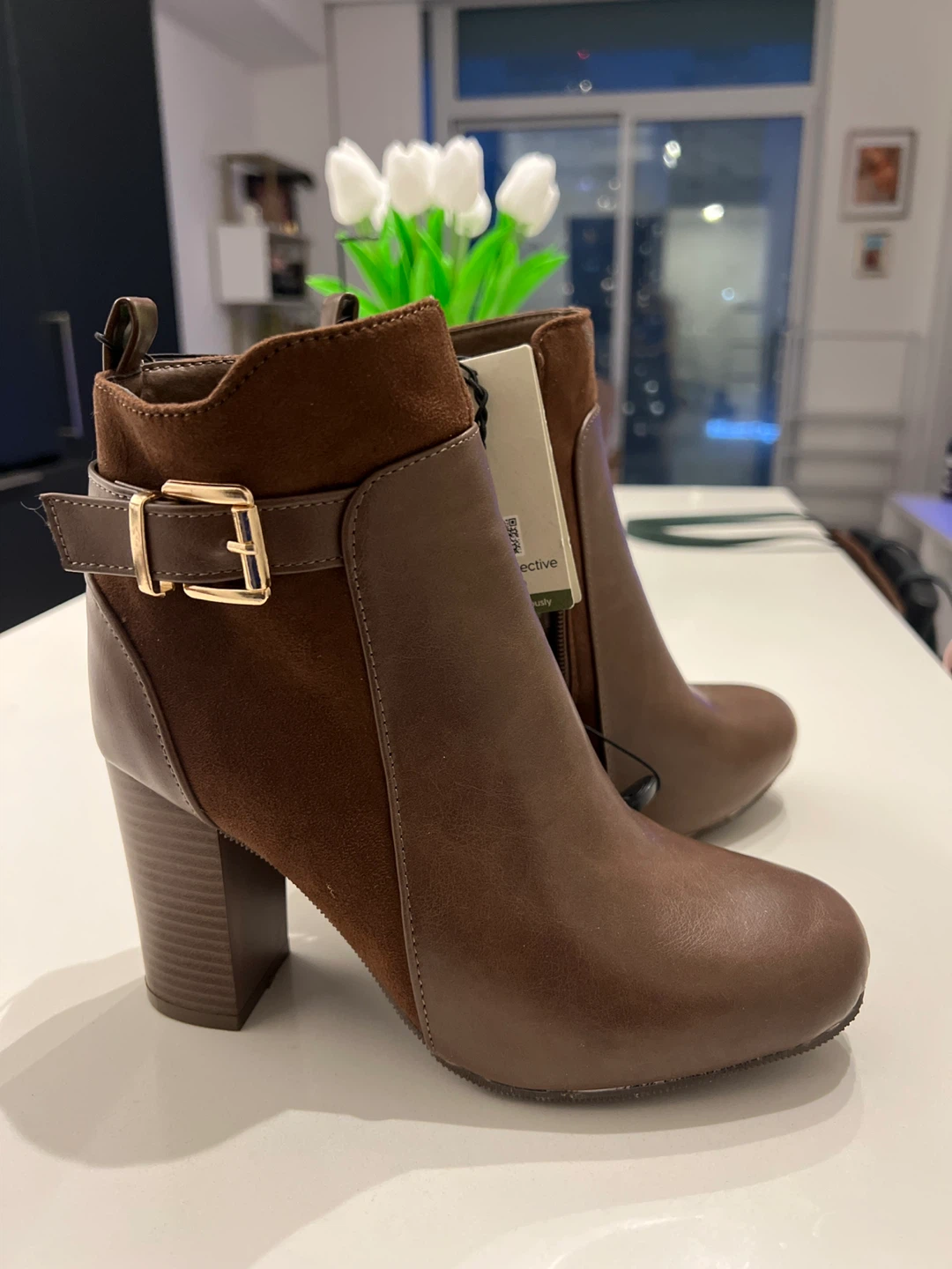 New Women's Brown Ankle Boots - Size 9