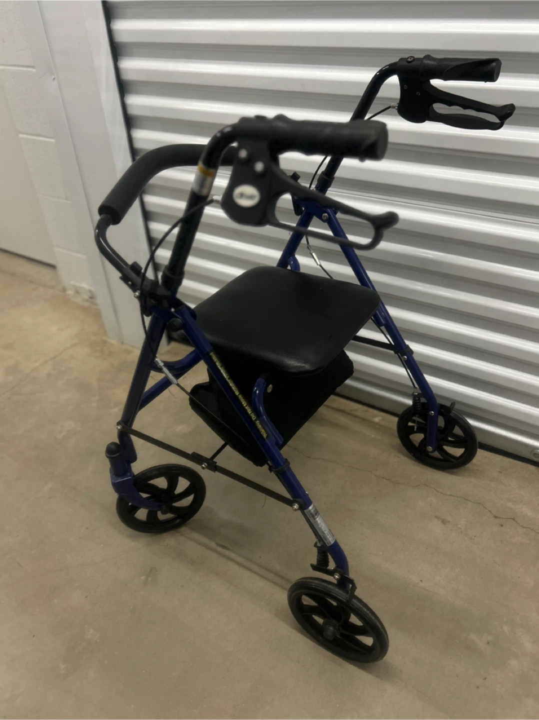 Drive Medical Blue Walker with Seat and Wheels