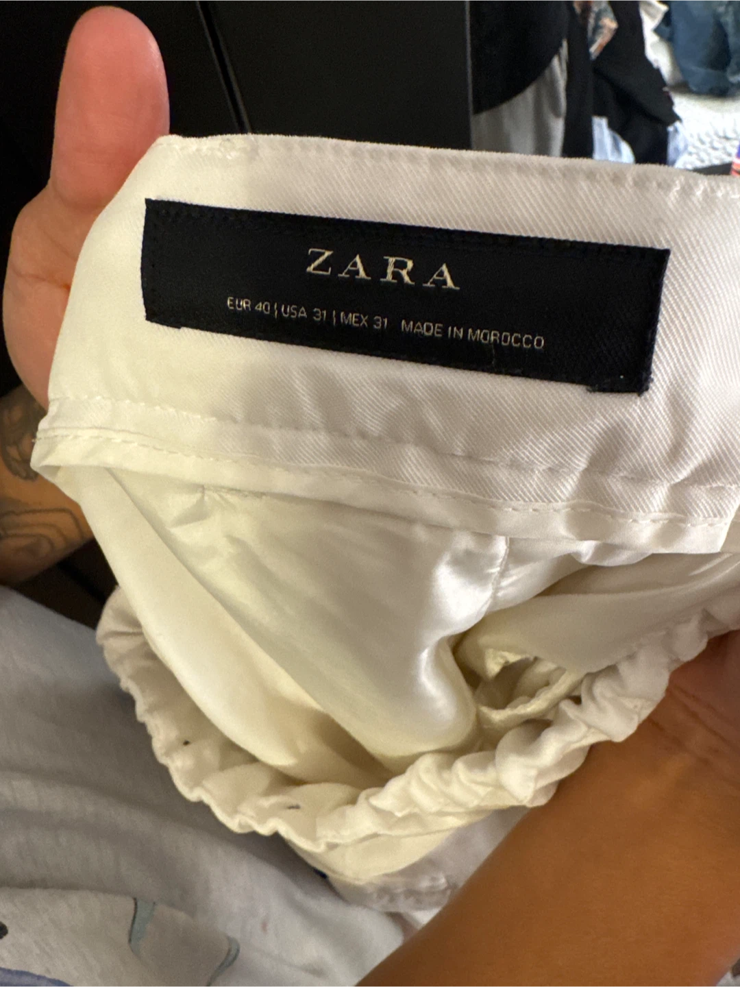 ZARA White Pleated Cropped Pants - Size 31 - photo 2
