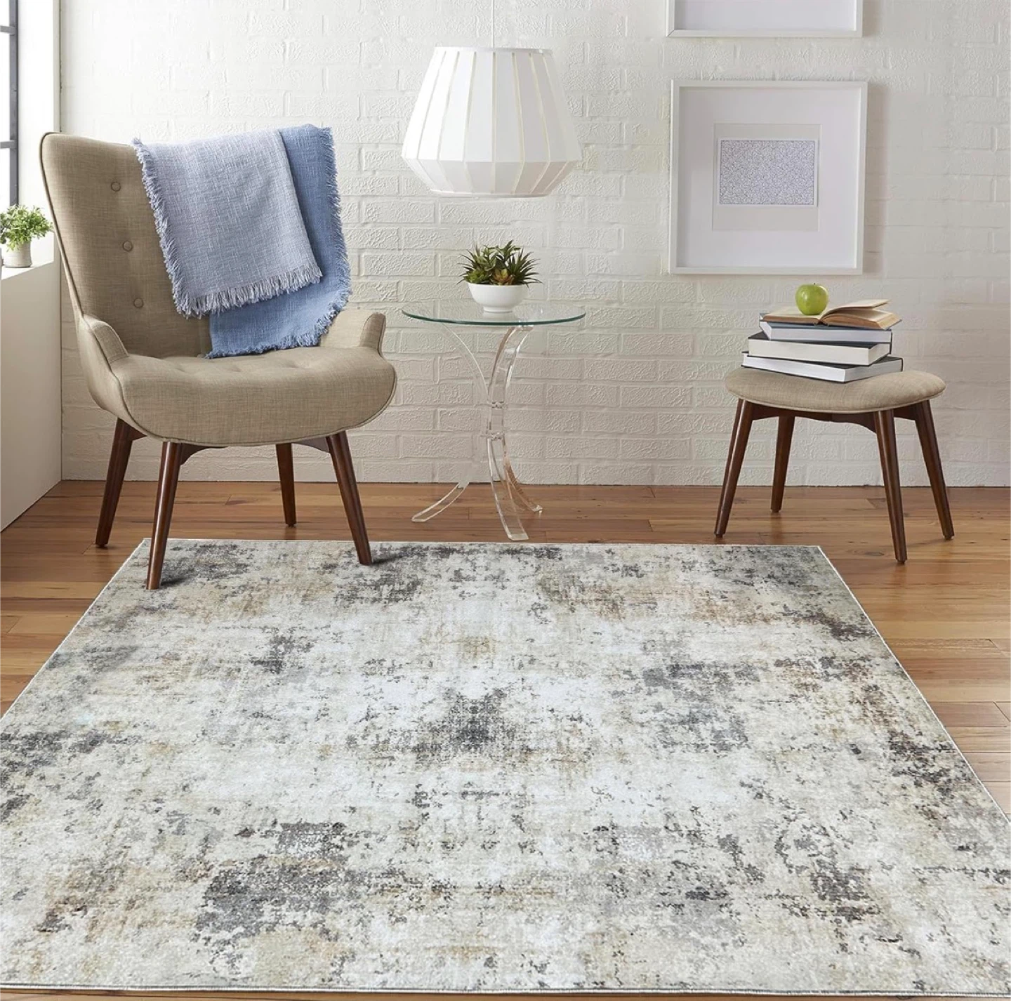 Abstract Distressed Area Rug - photo 2