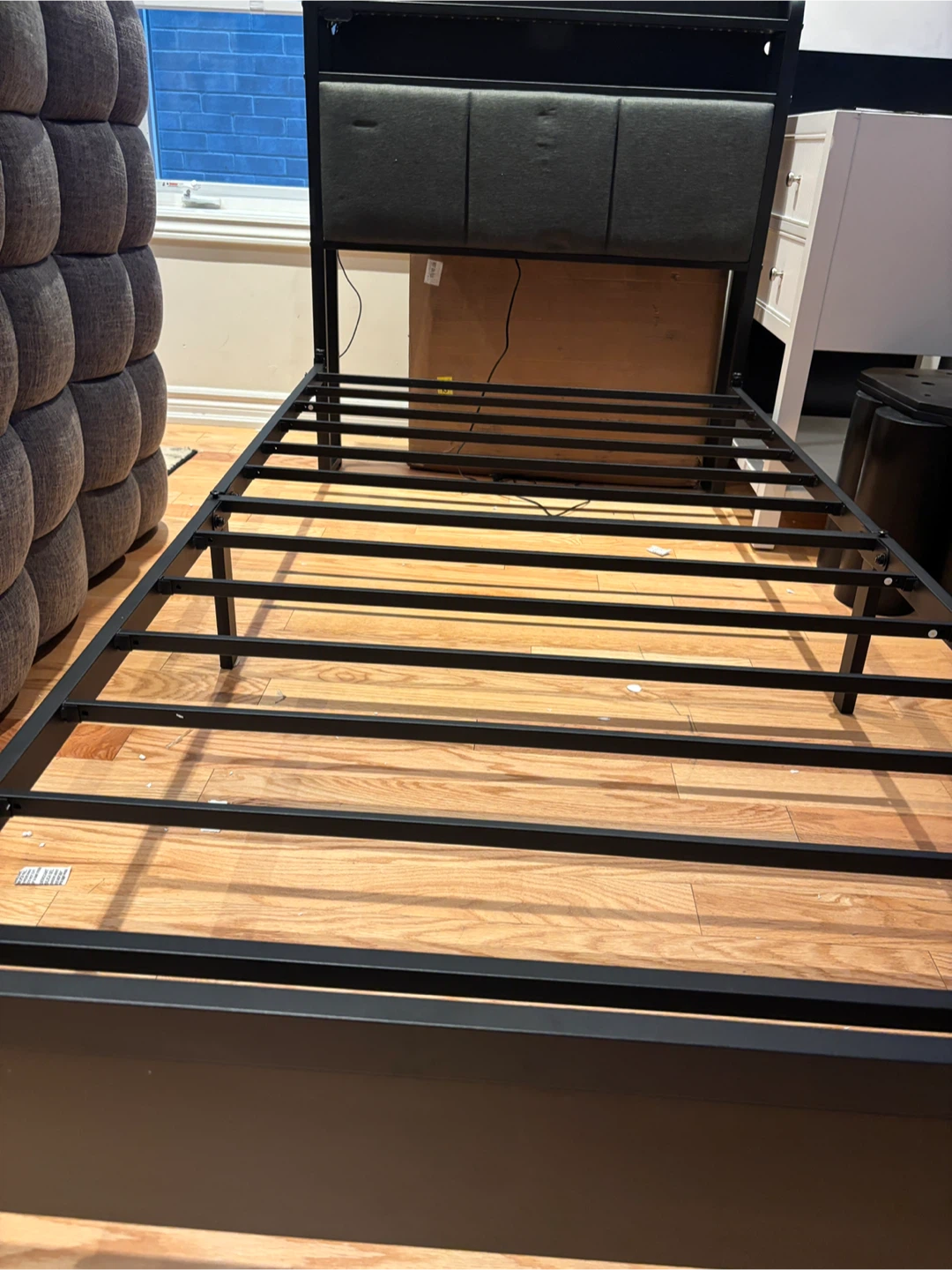 Twin/Single Bed Frame with Headboard and LED Lights - photo 3