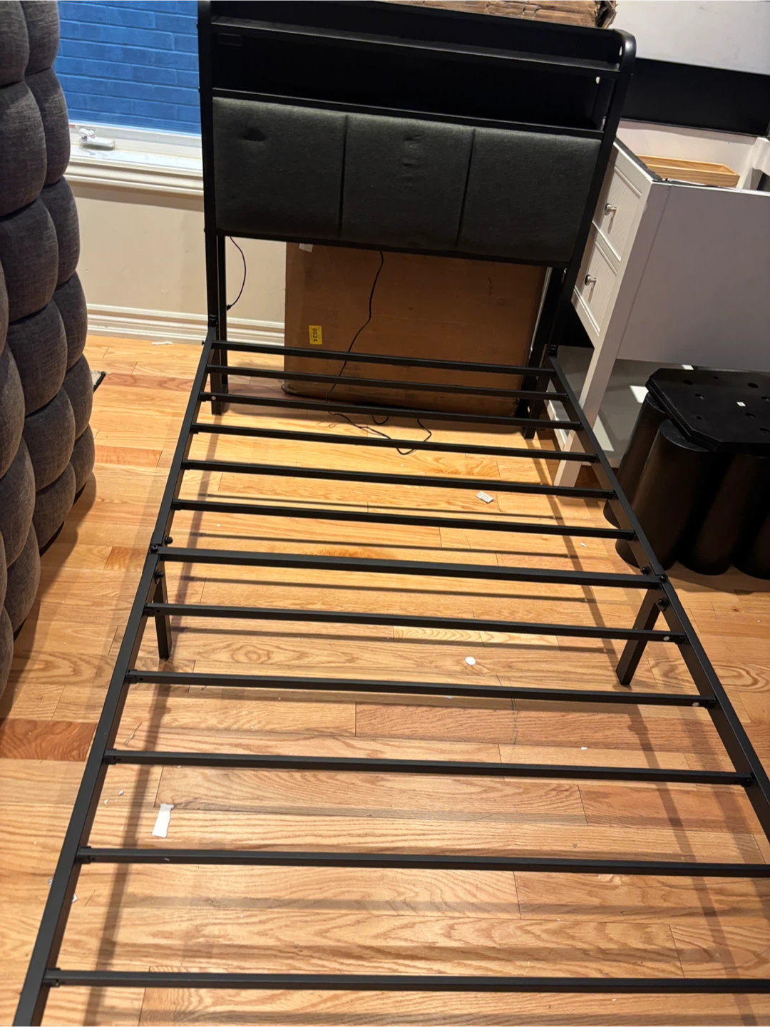 Twin/Single Bed Frame with Headboard and LED Lights - photo 4