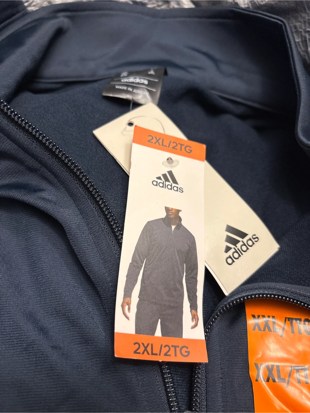 Adidas Men's Track Top Jacket - Navy Blue - 2XL - photo 2