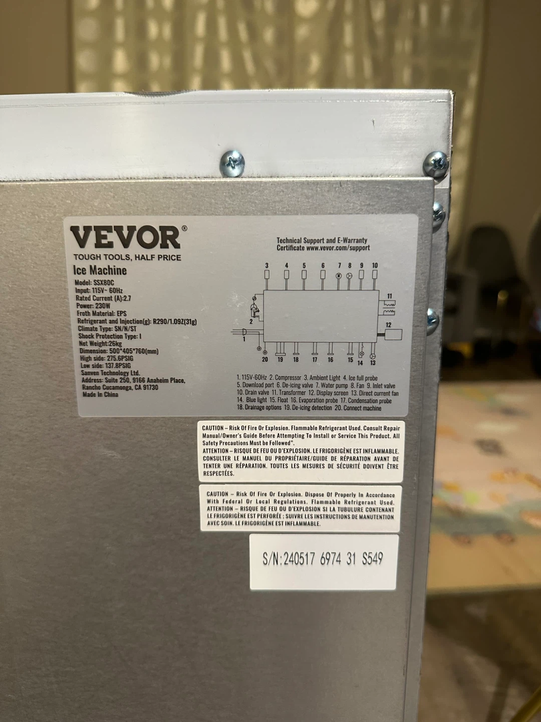 Vevor Commercial Ice Machine SSX80C - photo 2