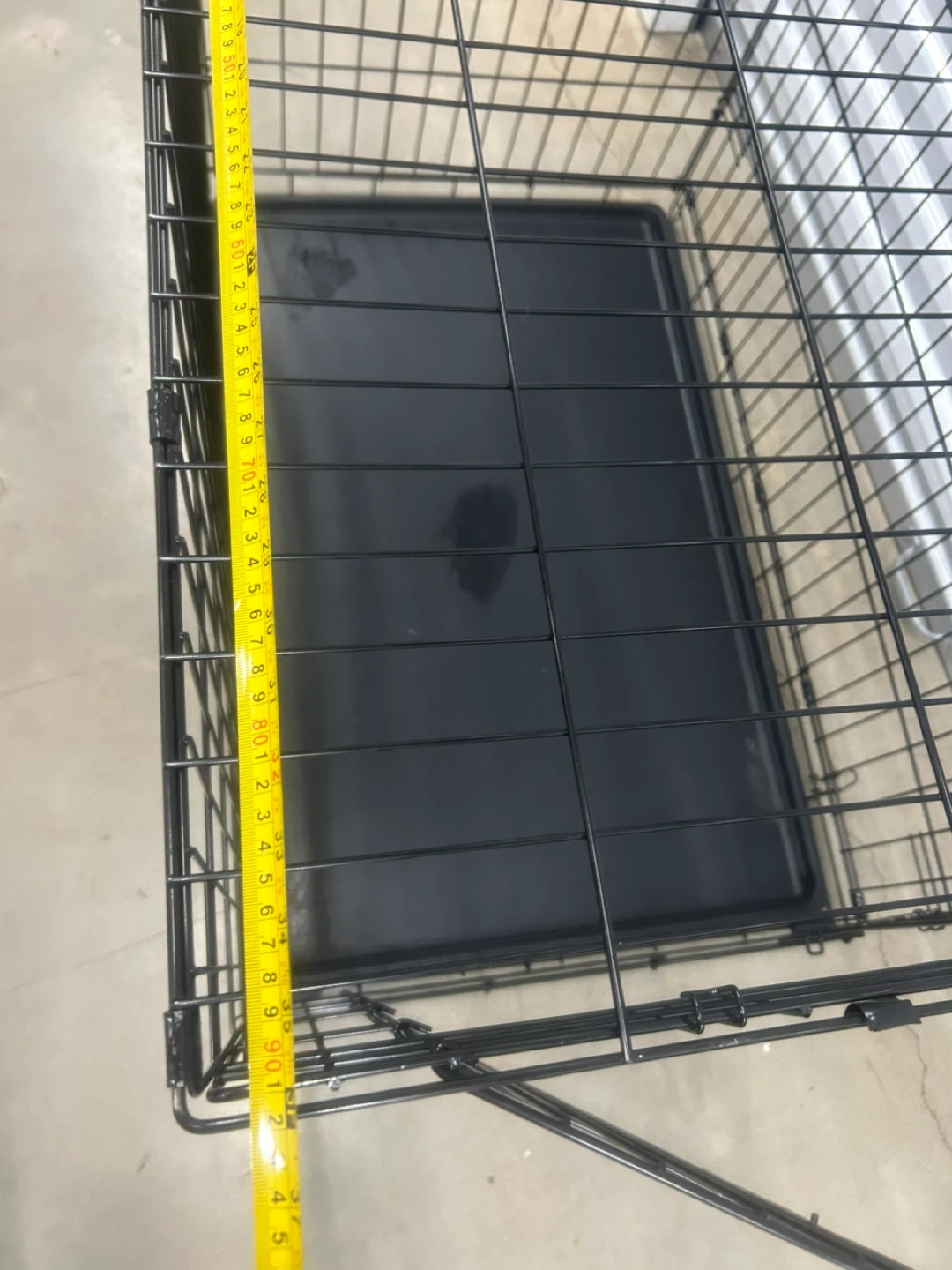 Black Metal Dog Crate with Tray - photo 5