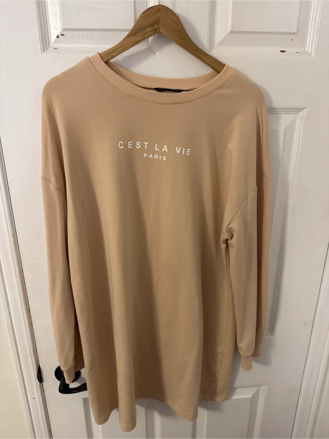 SHEIN "C'est La Vie Paris" Sweatshirt Dress - Size L