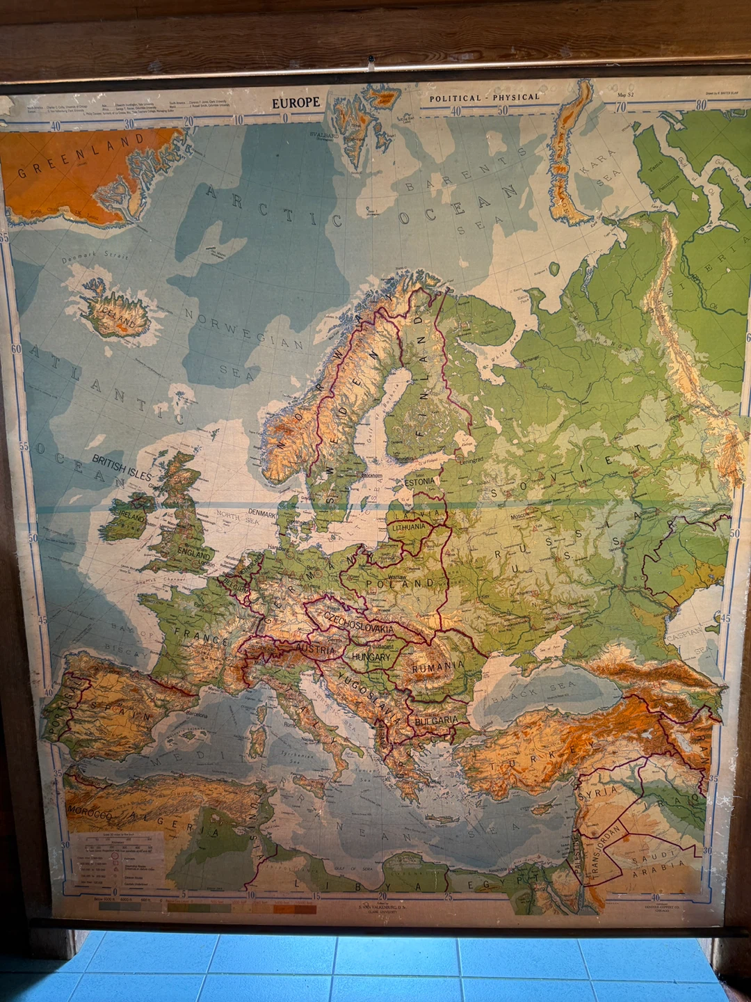 Rare 1944 Map of Europe
