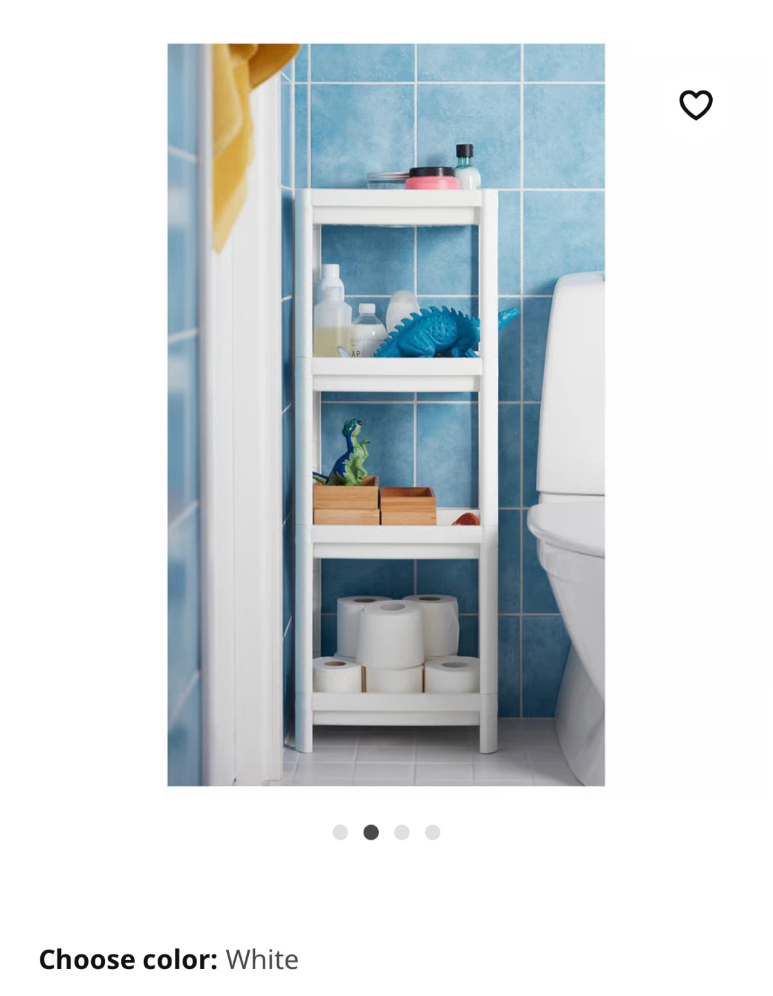 White 4-Tier Bathroom Shelf Unit - photo 2