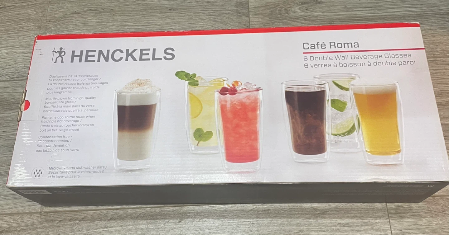 Henckels Cafe Roma 6 PC Double Wall Beverage Glasses