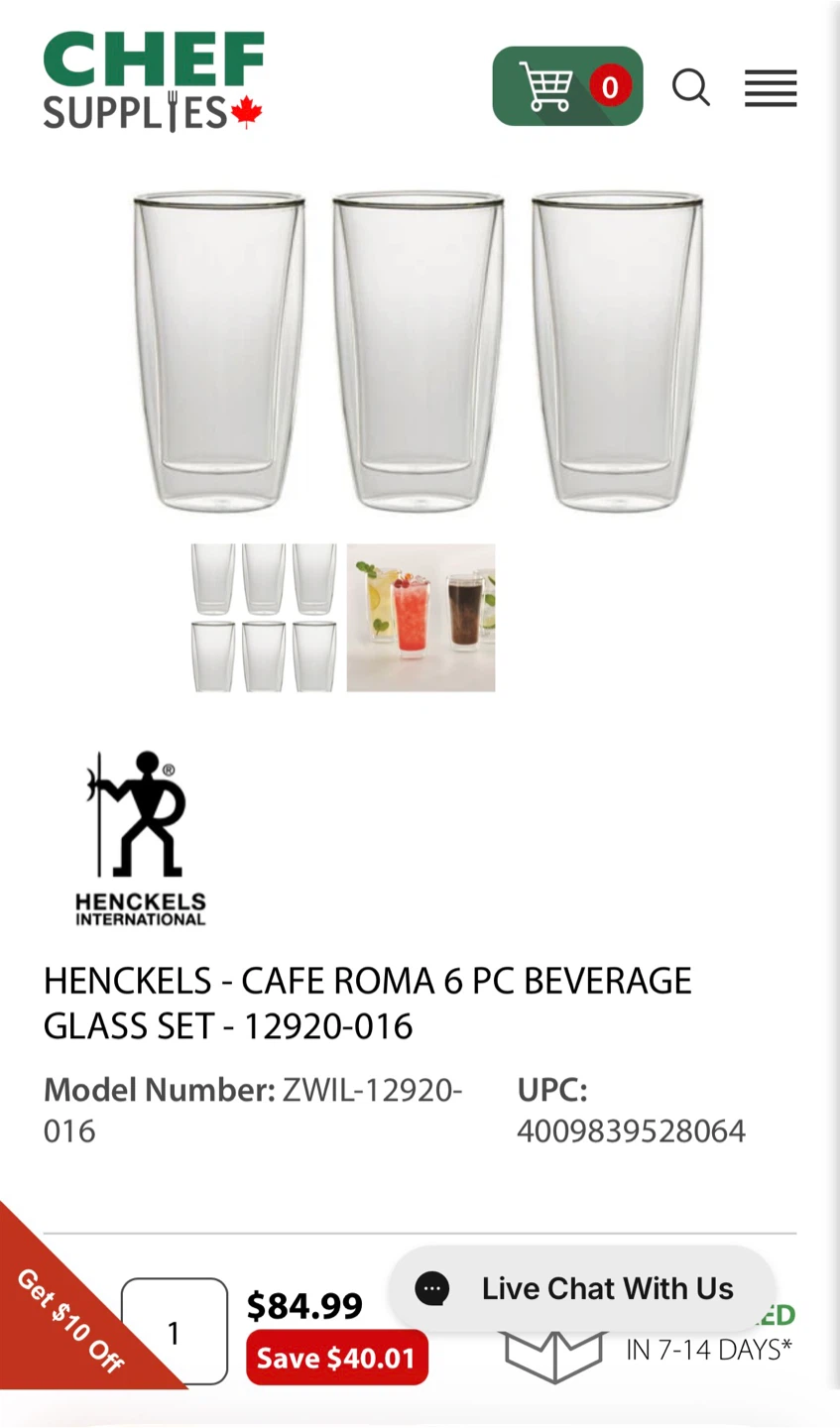 Henckels Cafe Roma 6 PC Double Wall Beverage Glasses - photo 5