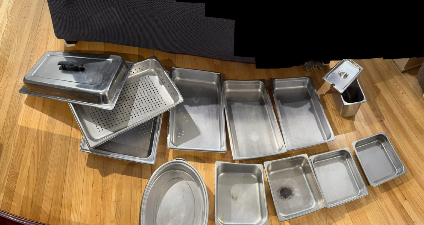 Set of Stainless Steel Food Pans