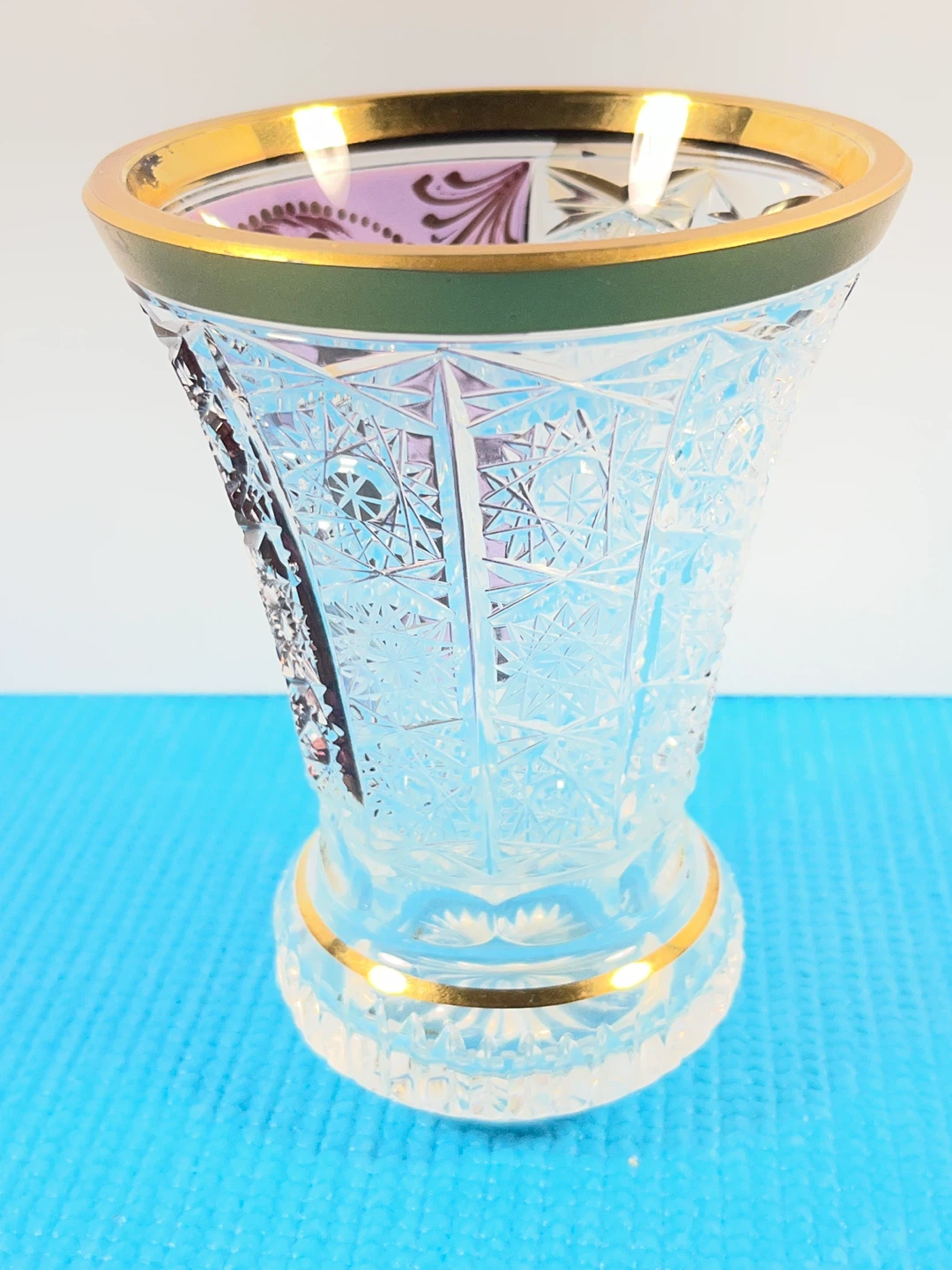 Bohemia Crystal Vase with Gold Rim - photo 4