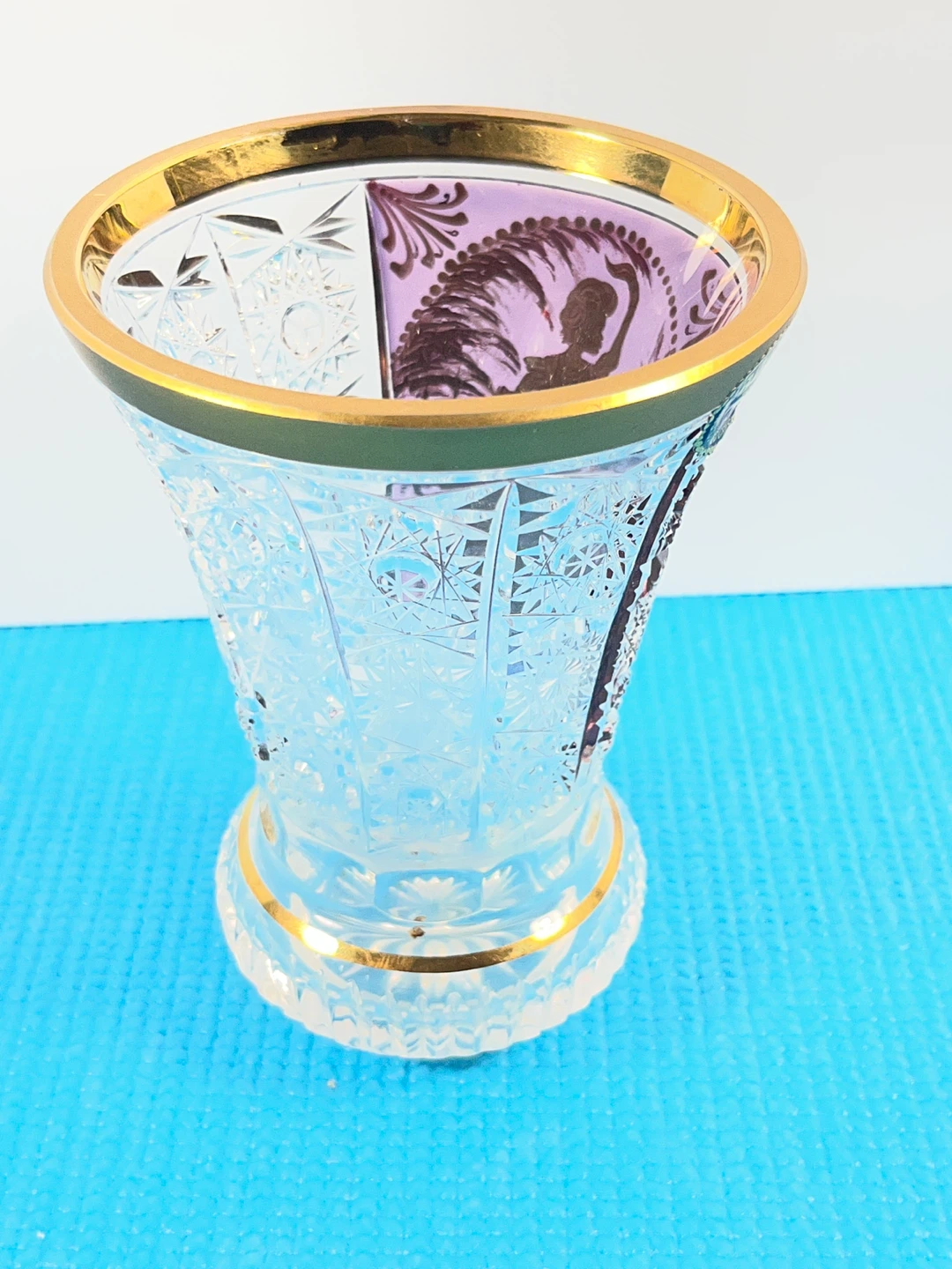 Bohemia Crystal Vase with Gold Rim - photo 5