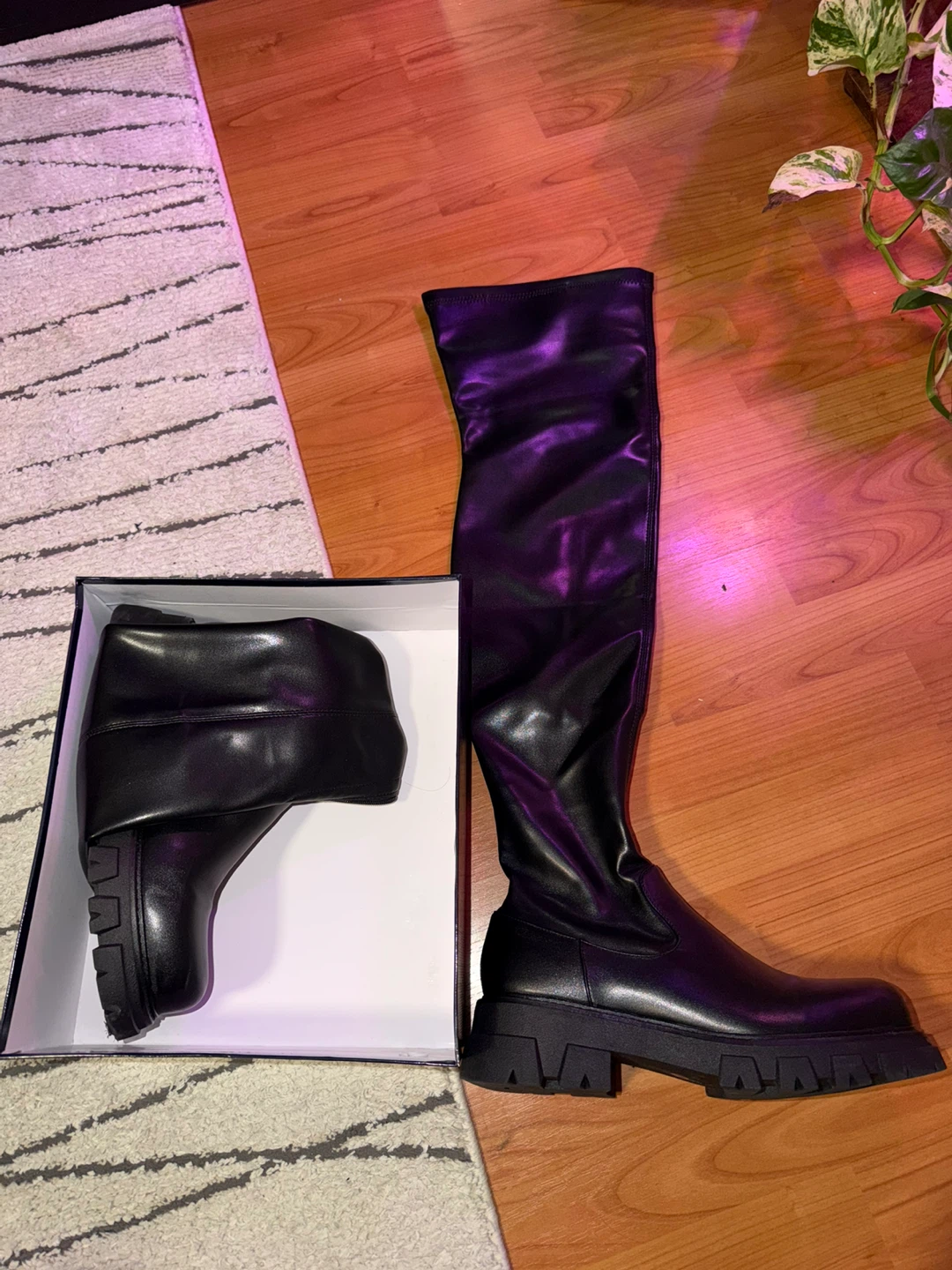 CouieCuies Black Over-the-Knee Boots Size 11 - photo 2