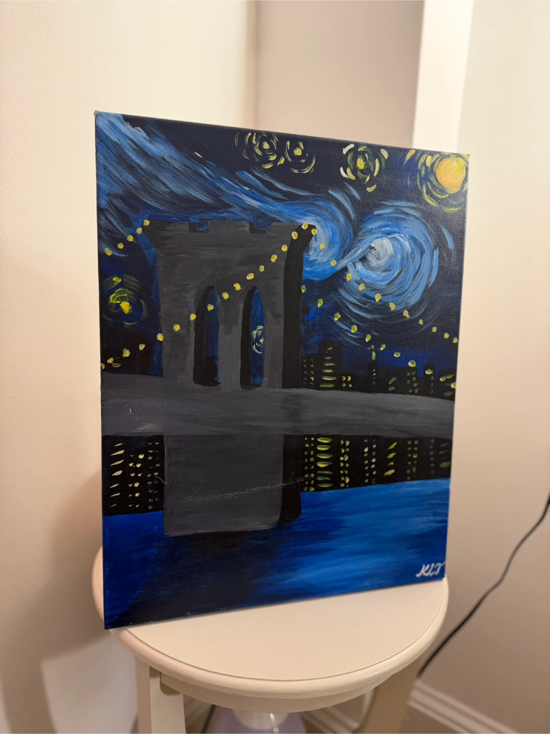 Brooklyn Bridge Starry Night Painting