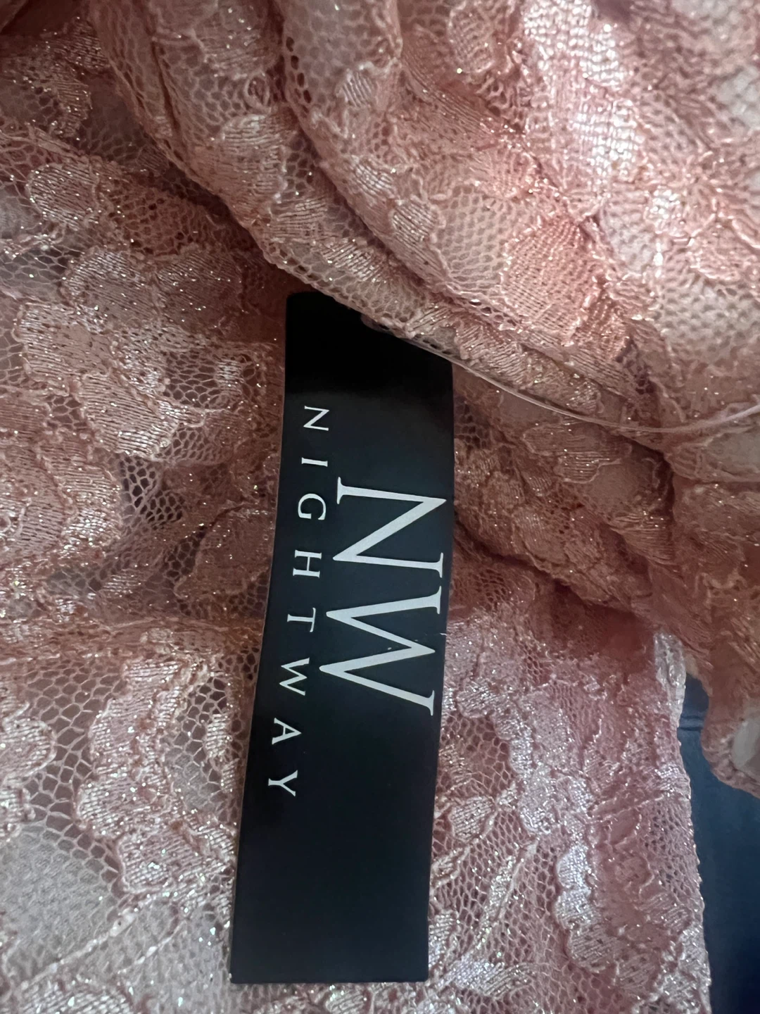 Nightway Apricot Nude Lace Cold Shoulder Maxi Dress Size 14 - photo 3