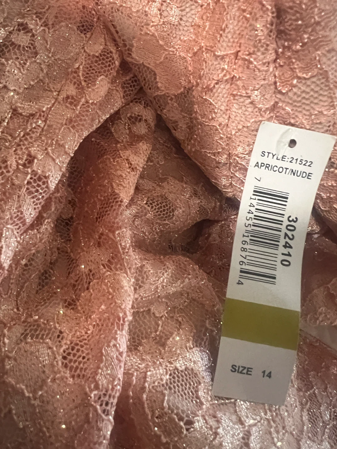 Nightway Apricot Nude Lace Cold Shoulder Maxi Dress Size 14 - photo 4