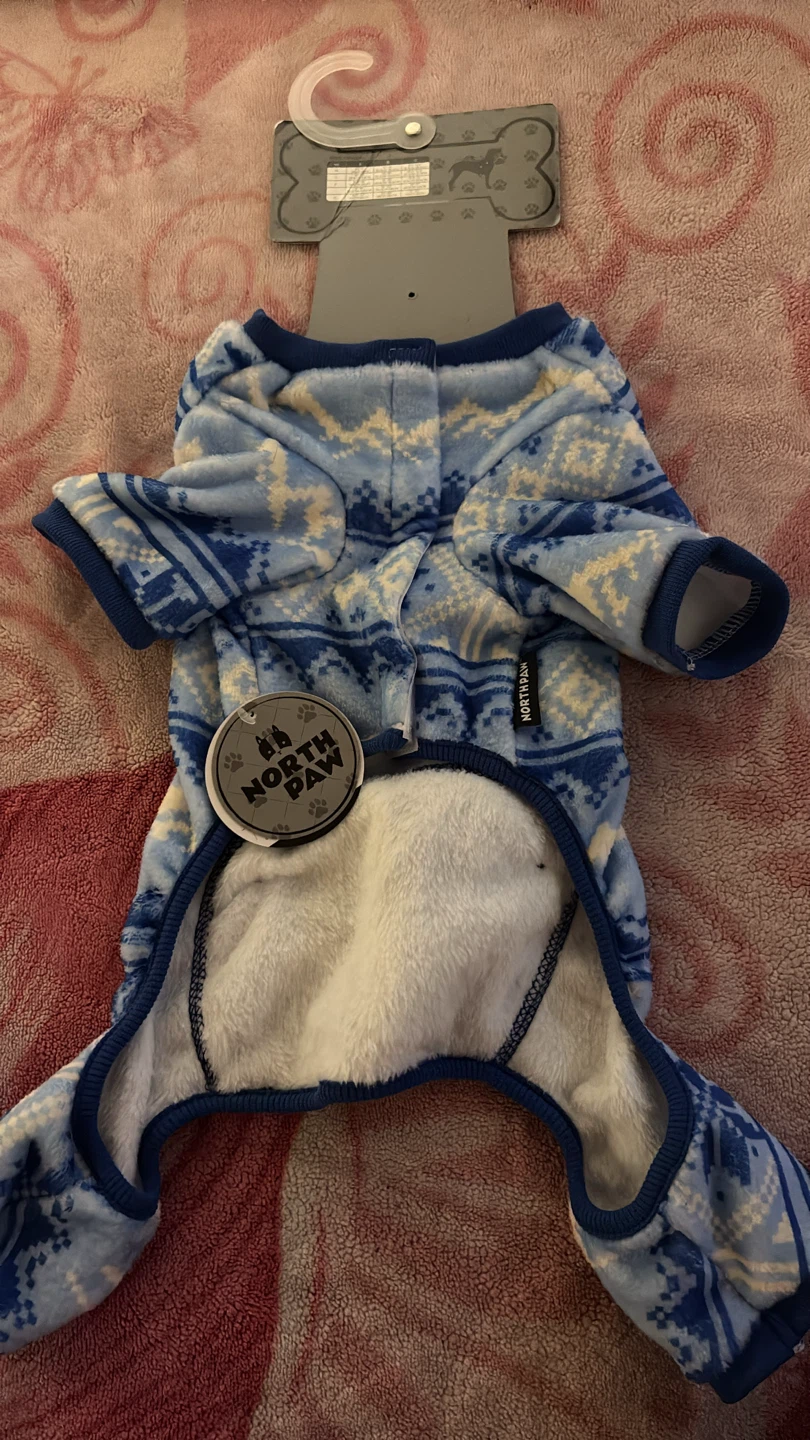 North Paw Blue Fair Isle Fleece Dog Pajamas - photo 2