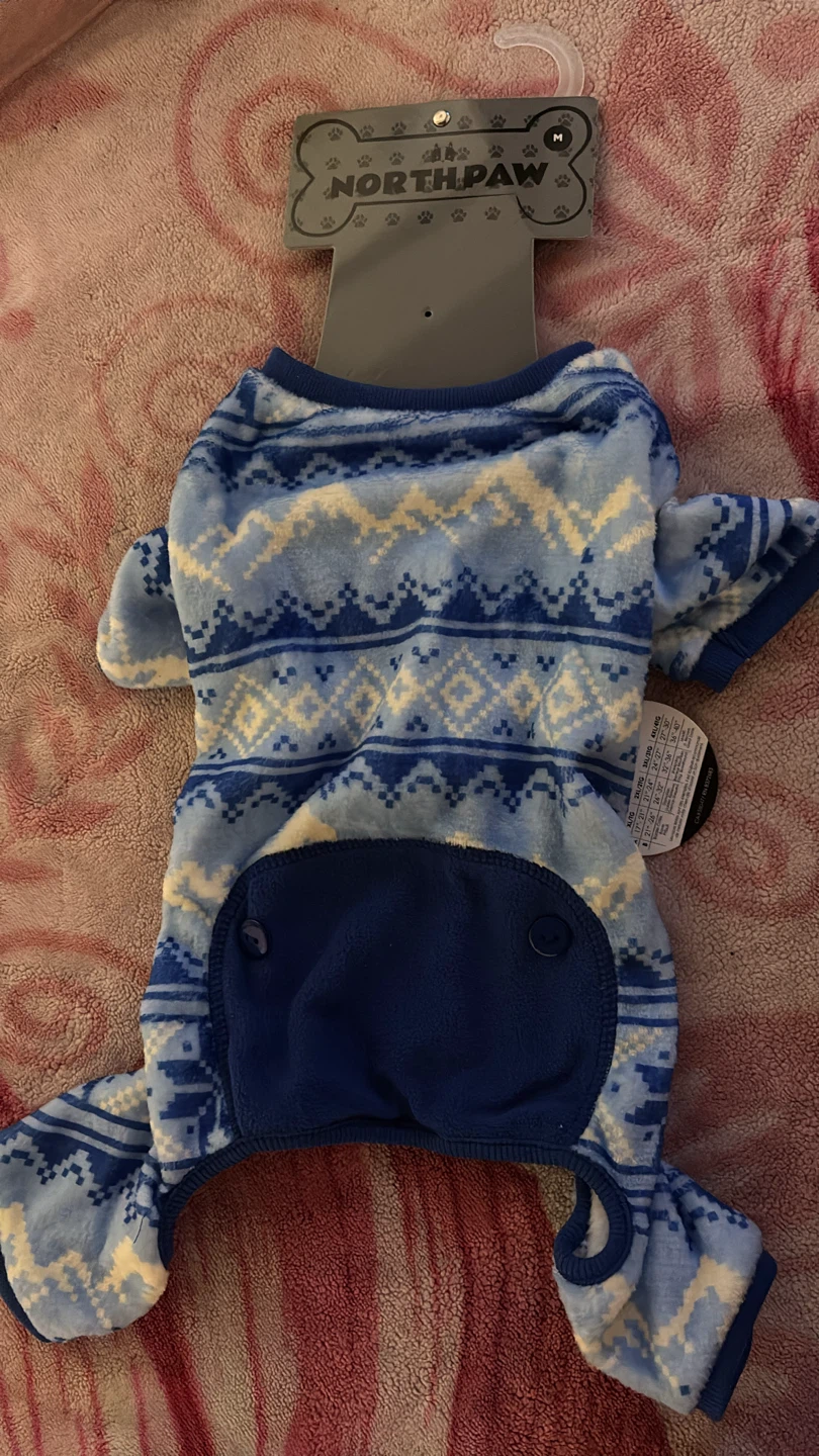North Paw Blue Fair Isle Fleece Dog Pajamas