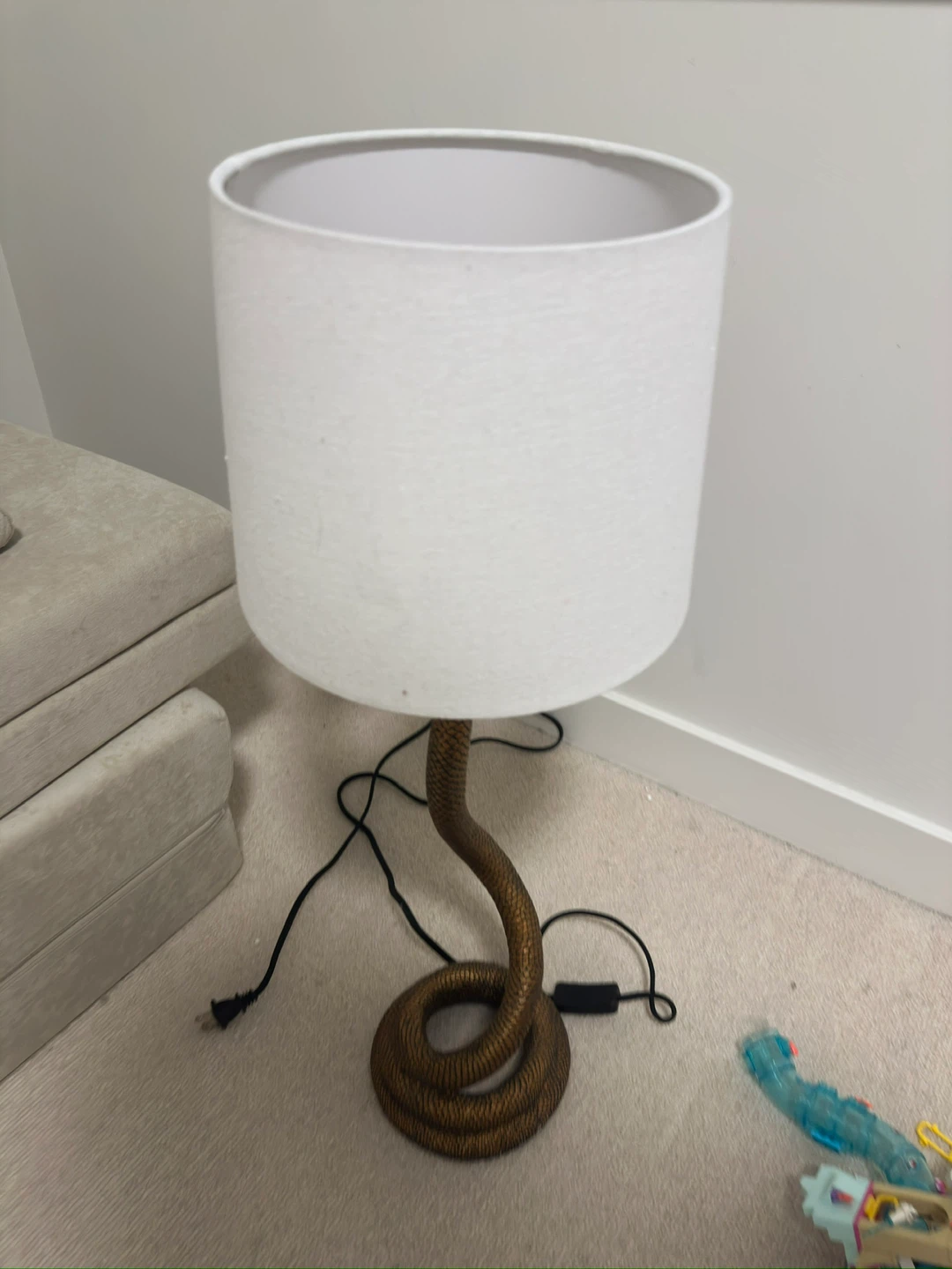 cb2 Snake Table Lamp with White Shade