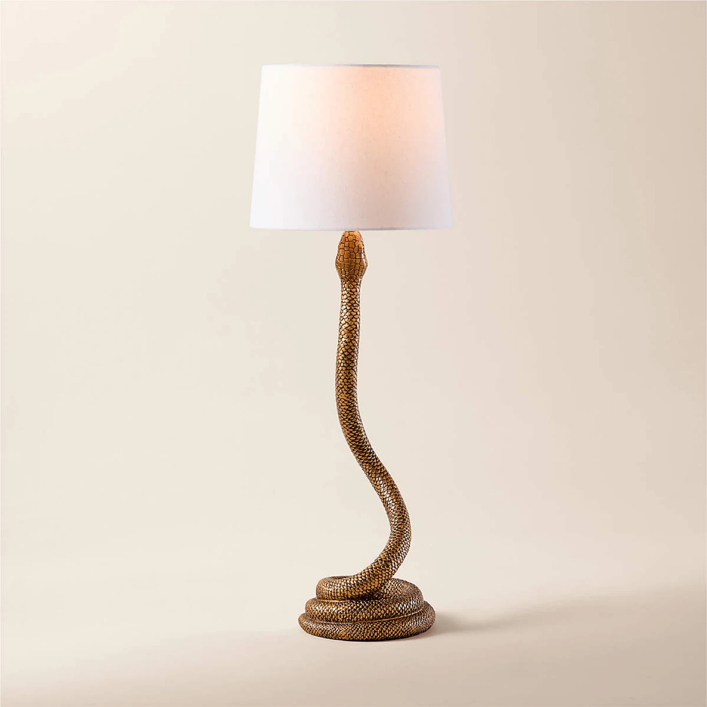cb2 Snake Table Lamp with White Shade - photo 2