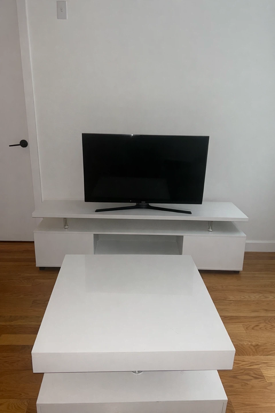 White Coffee Table and TV Stand Set