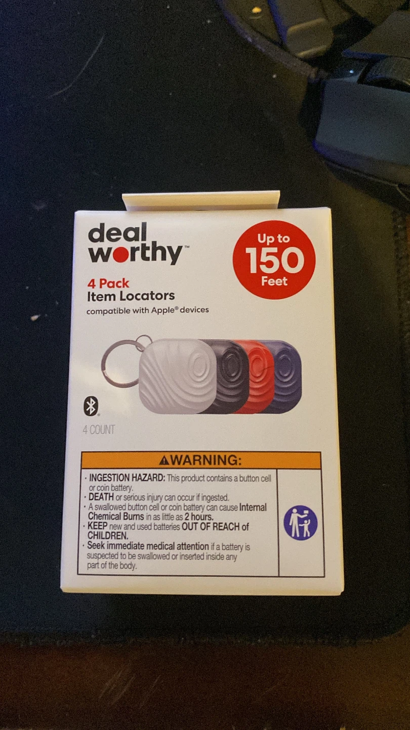 Dealworthy 4 Pack Item Locators (Compatible with Apple Find My)