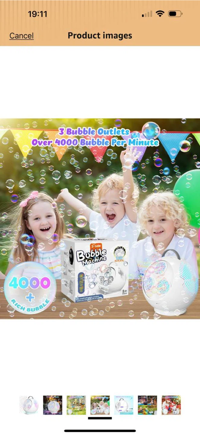 Bubble Machine for Kids – 360° Rotating Bubble Maker with LED - photo 4