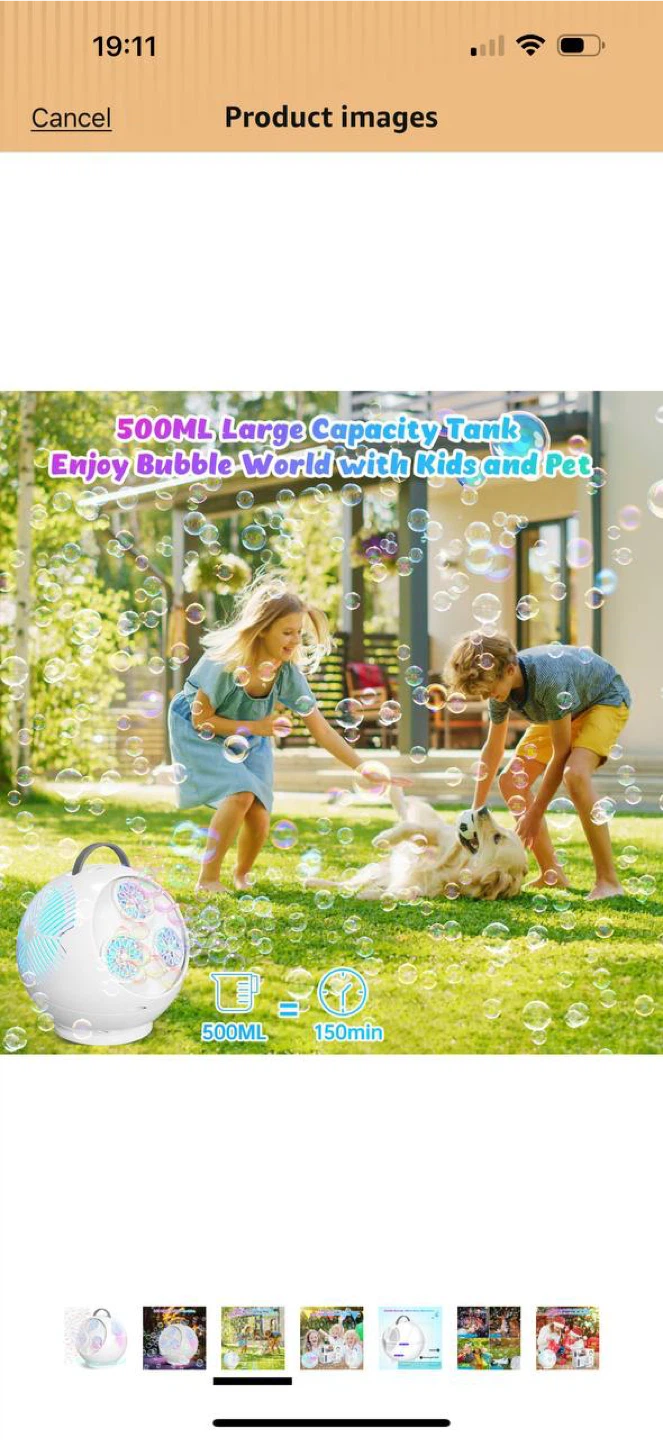Bubble Machine for Kids – 360° Rotating Bubble Maker with LED - photo 3