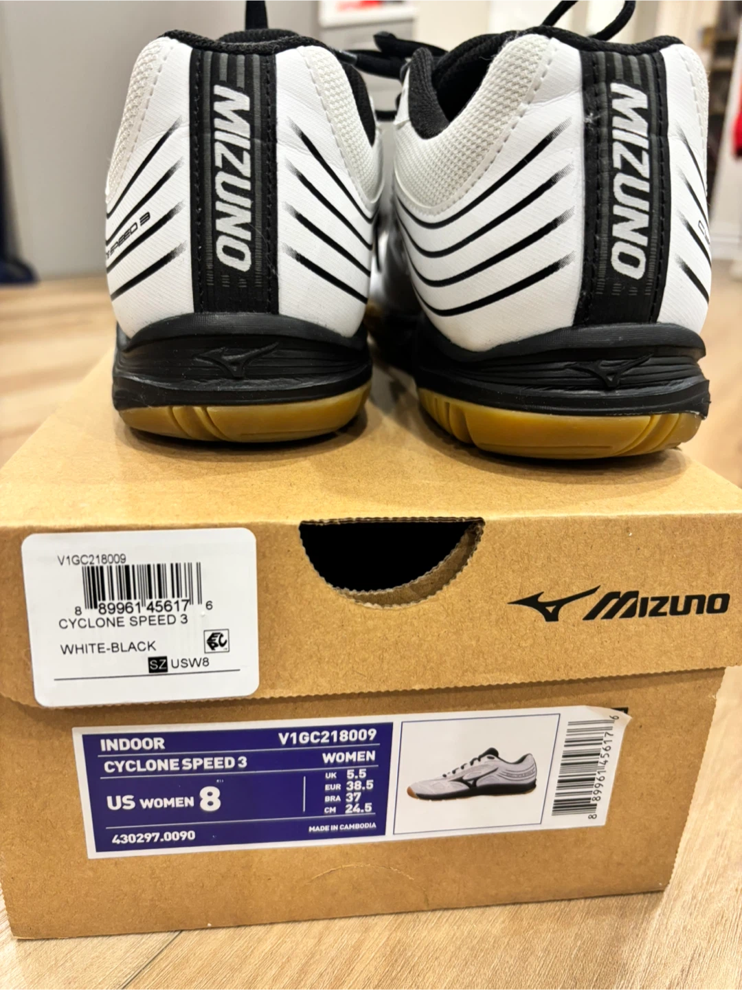 Mizuno Cyclone Speed 3 Indoor Women's Shoes US 8 White/Black - photo 4
