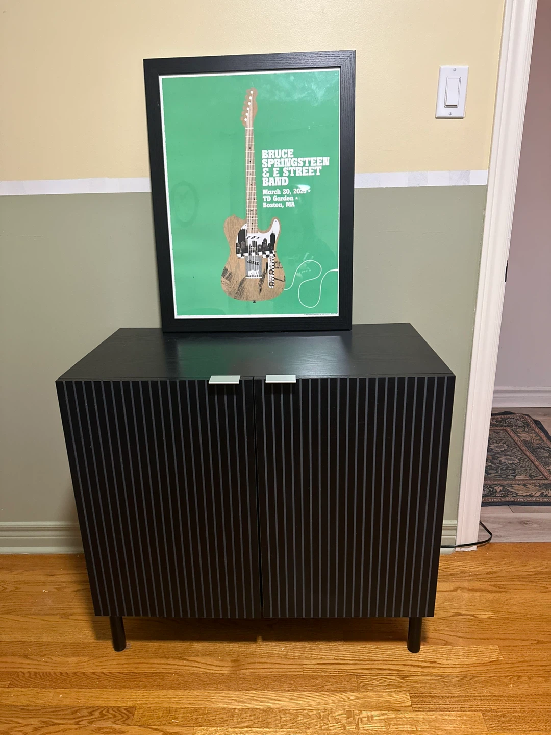 Black Cabinet with Fluted Doors