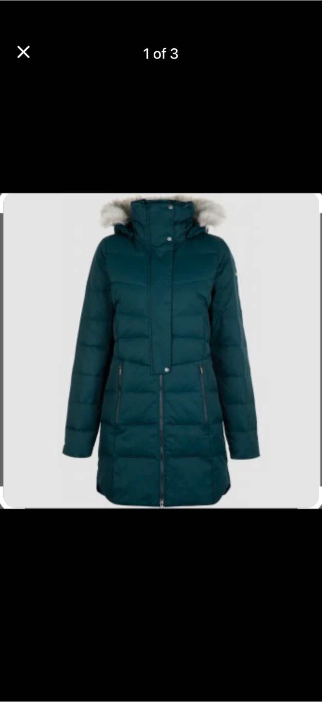 Columbia Women's Dark Green Puffer Jacket with Fur Hood