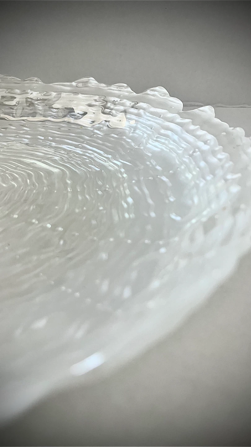 Textured Pearl Glass Serving Tray