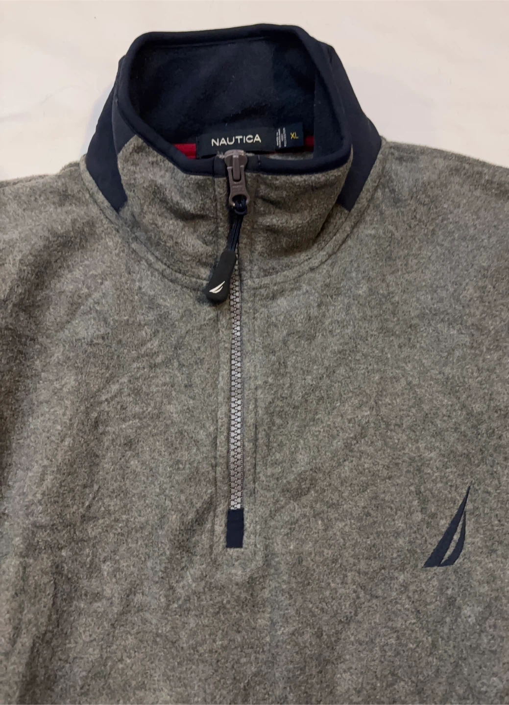 Nautica Heather Gray Quarter-zip with Navy Trim - photo 3