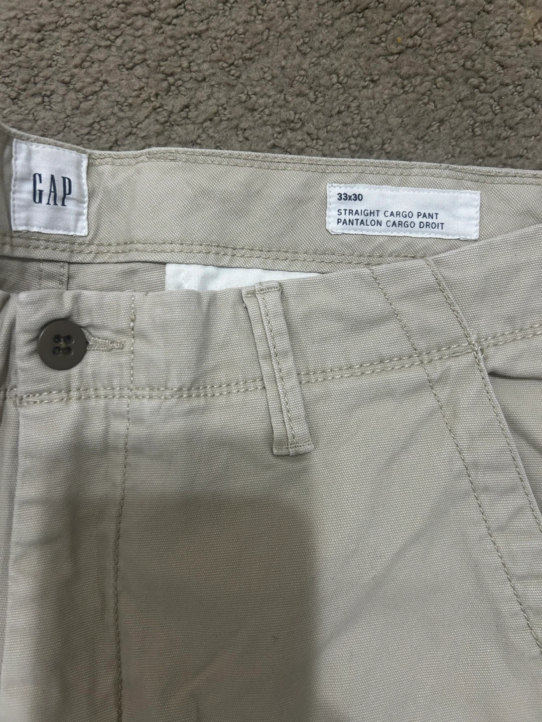 Men GAP Straight Cargo Pants Khaki 33x30 - photo 2