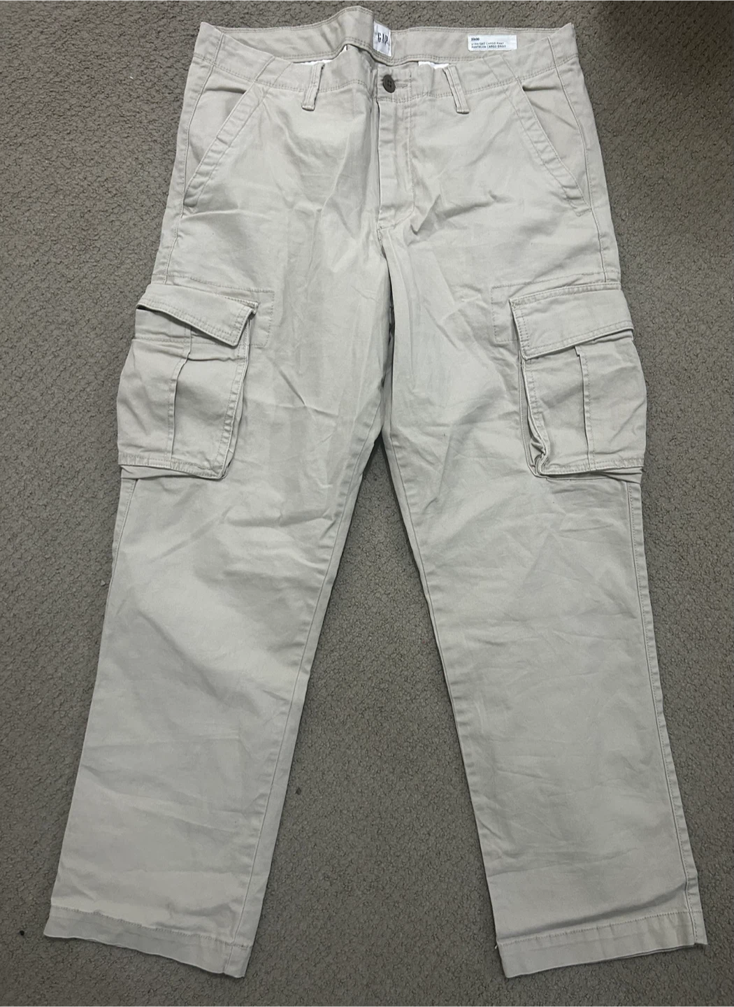 Men GAP Straight Cargo Pants Khaki 33x30