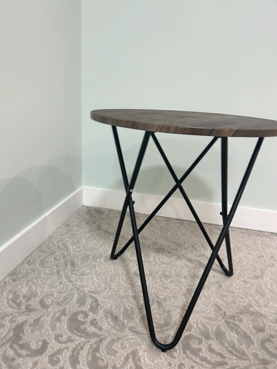 Small Round Side Table with Black Metal Legs - photo 2