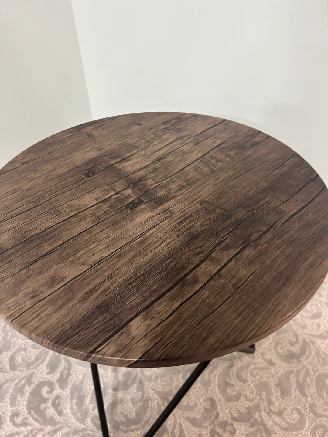 Small Round Side Table with Black Metal Legs - photo 3