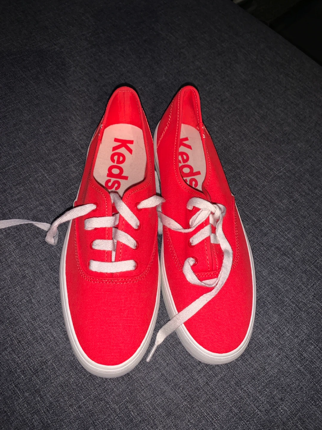 Keds Red Canvas Lace-Up Sneakers