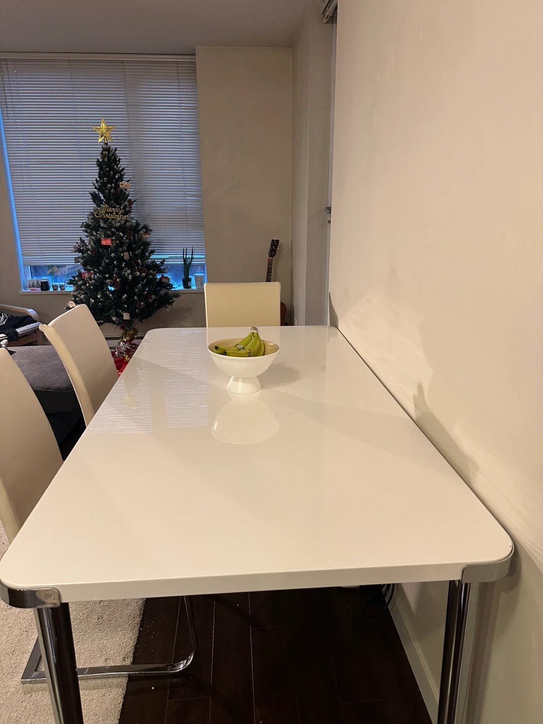 White Dining Table with Chrome Legs - photo 5