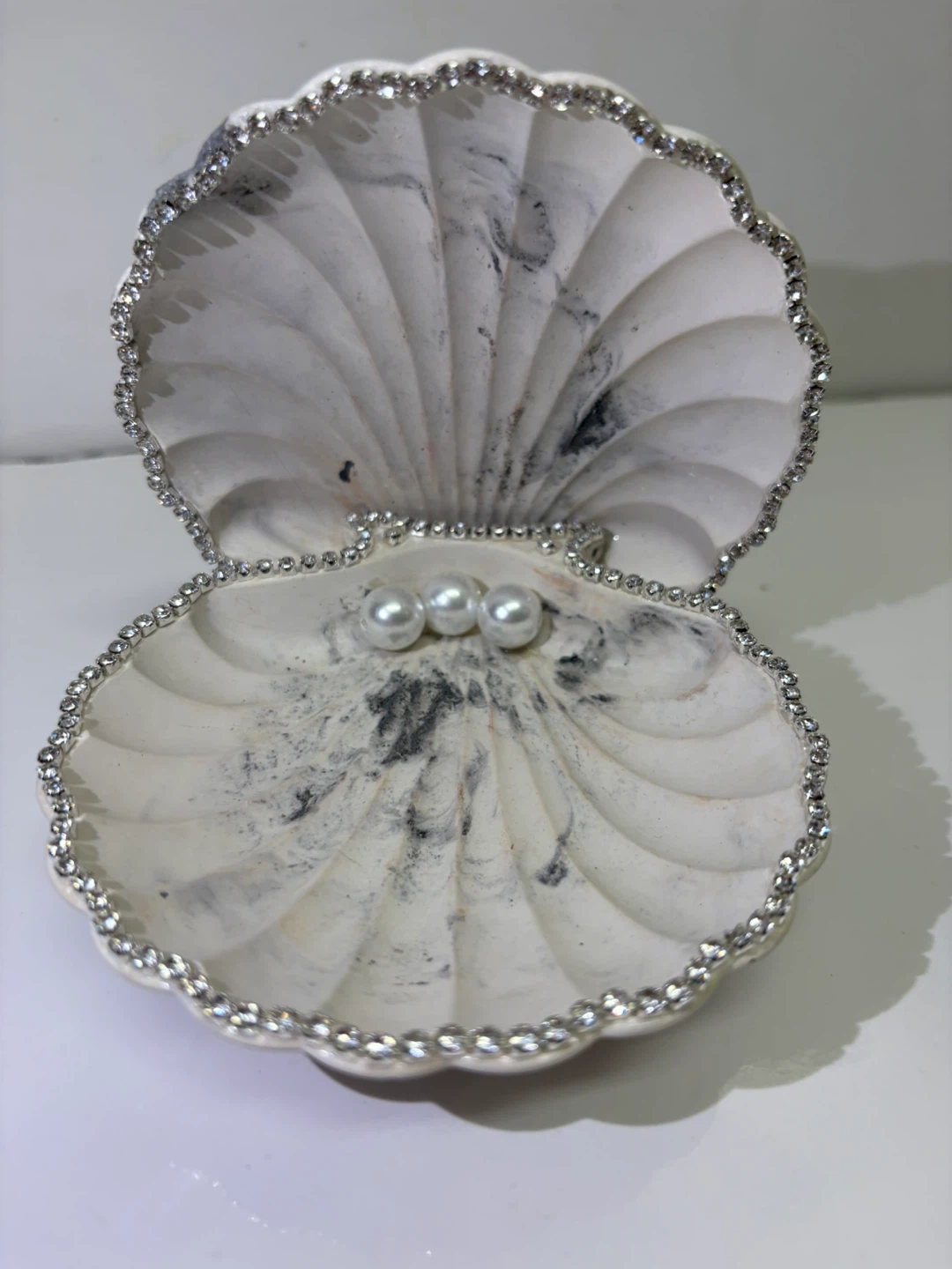 Handmade grey marble coastal seashell trinket - photo 5