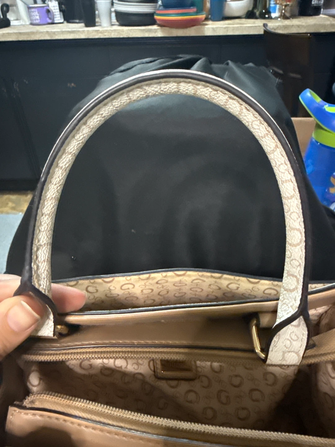 Authentic Guess Mini Satchel Crossbody Purse – Beige Monogram - photo 3
