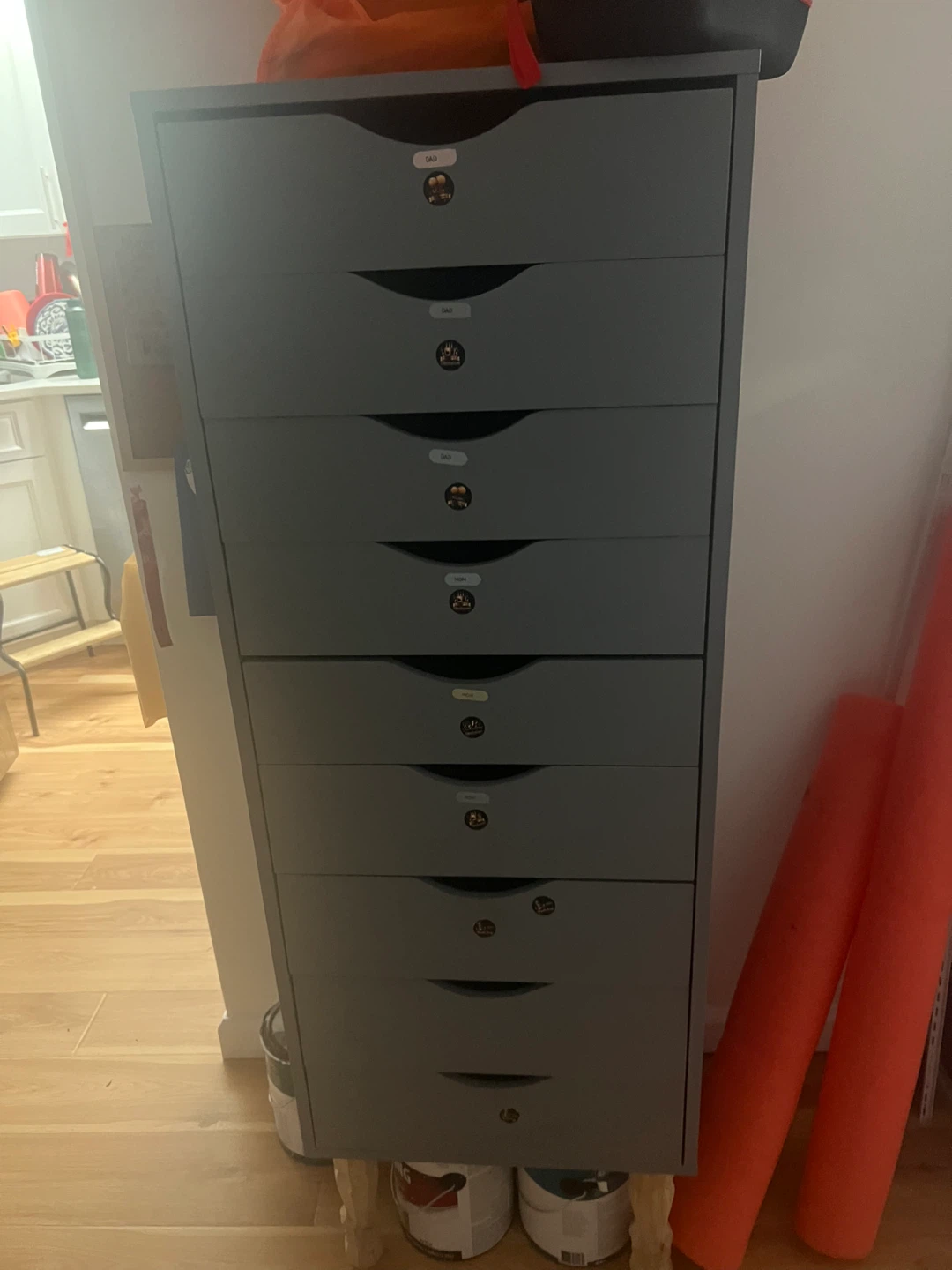Grey 8-Drawer Alex Unit