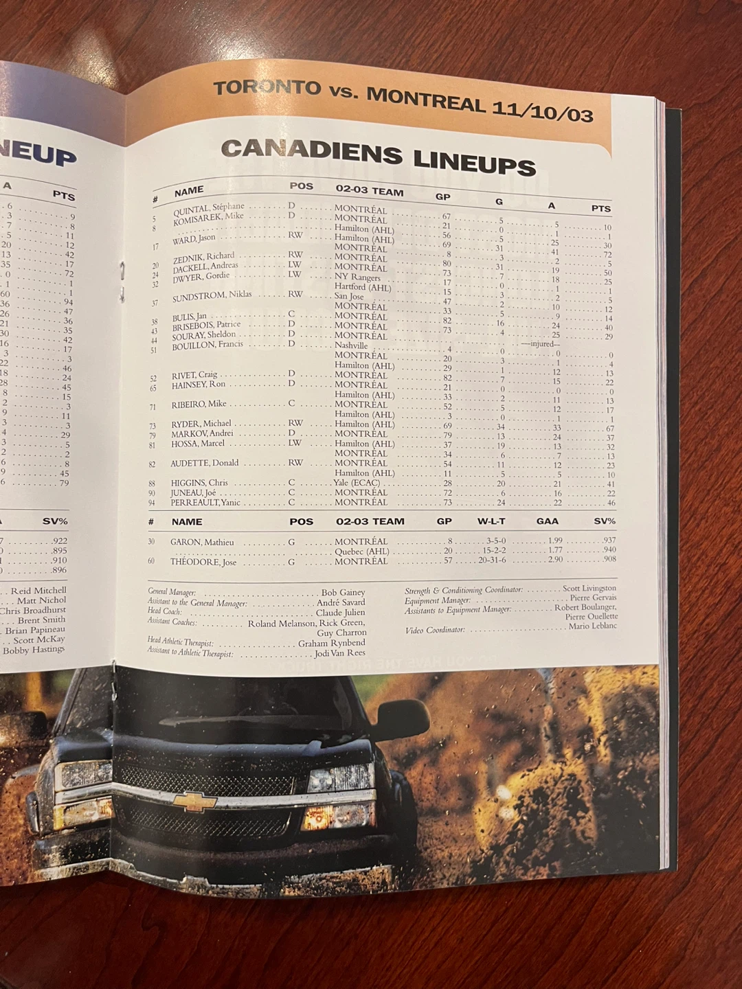 Toronto Maple Leafs Season Opener Game Program October 11, 2003 - photo 3