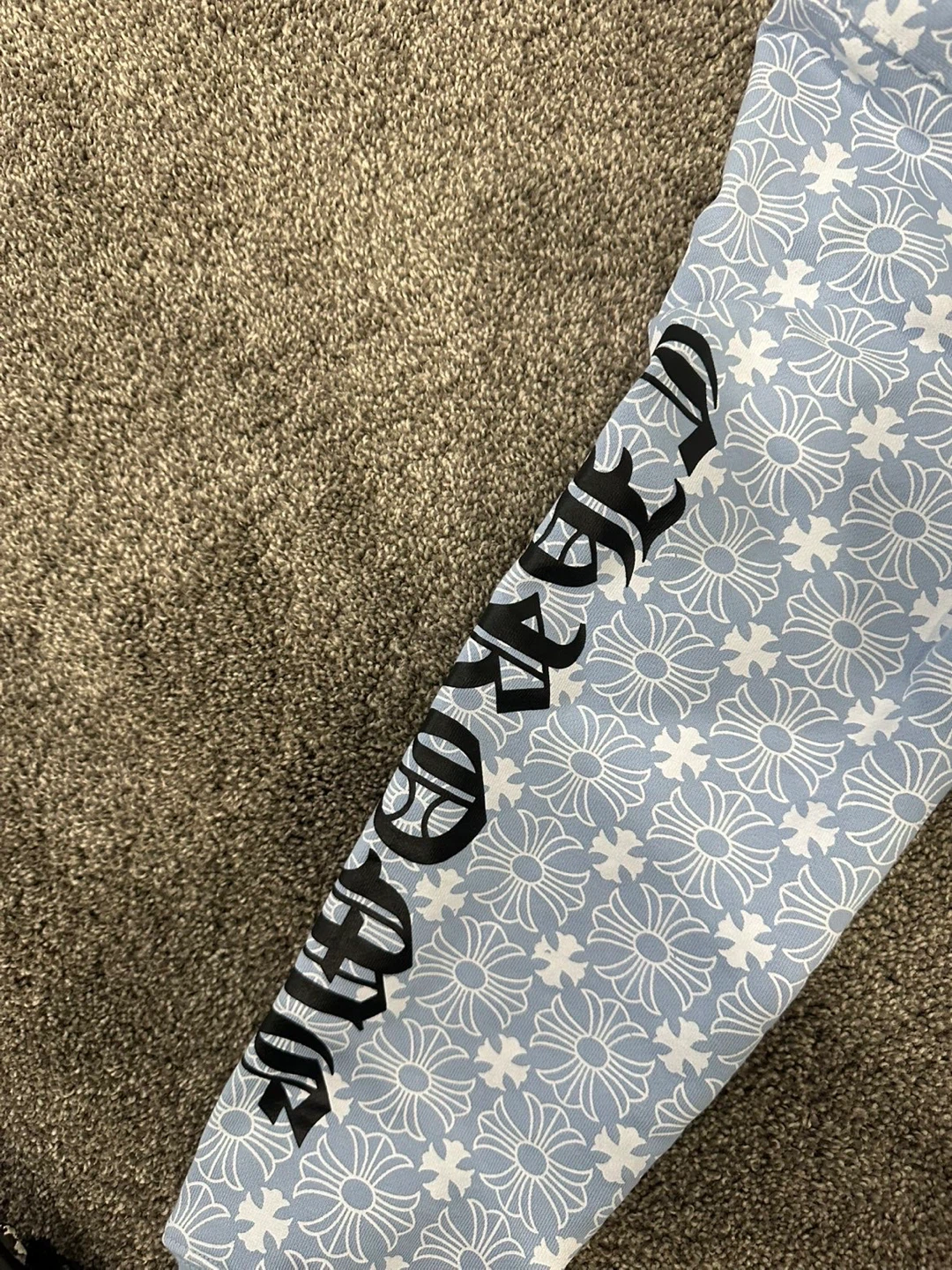 Chrome Hearts Zip-Up Hoodie Light Blue Floral Print - photo 2