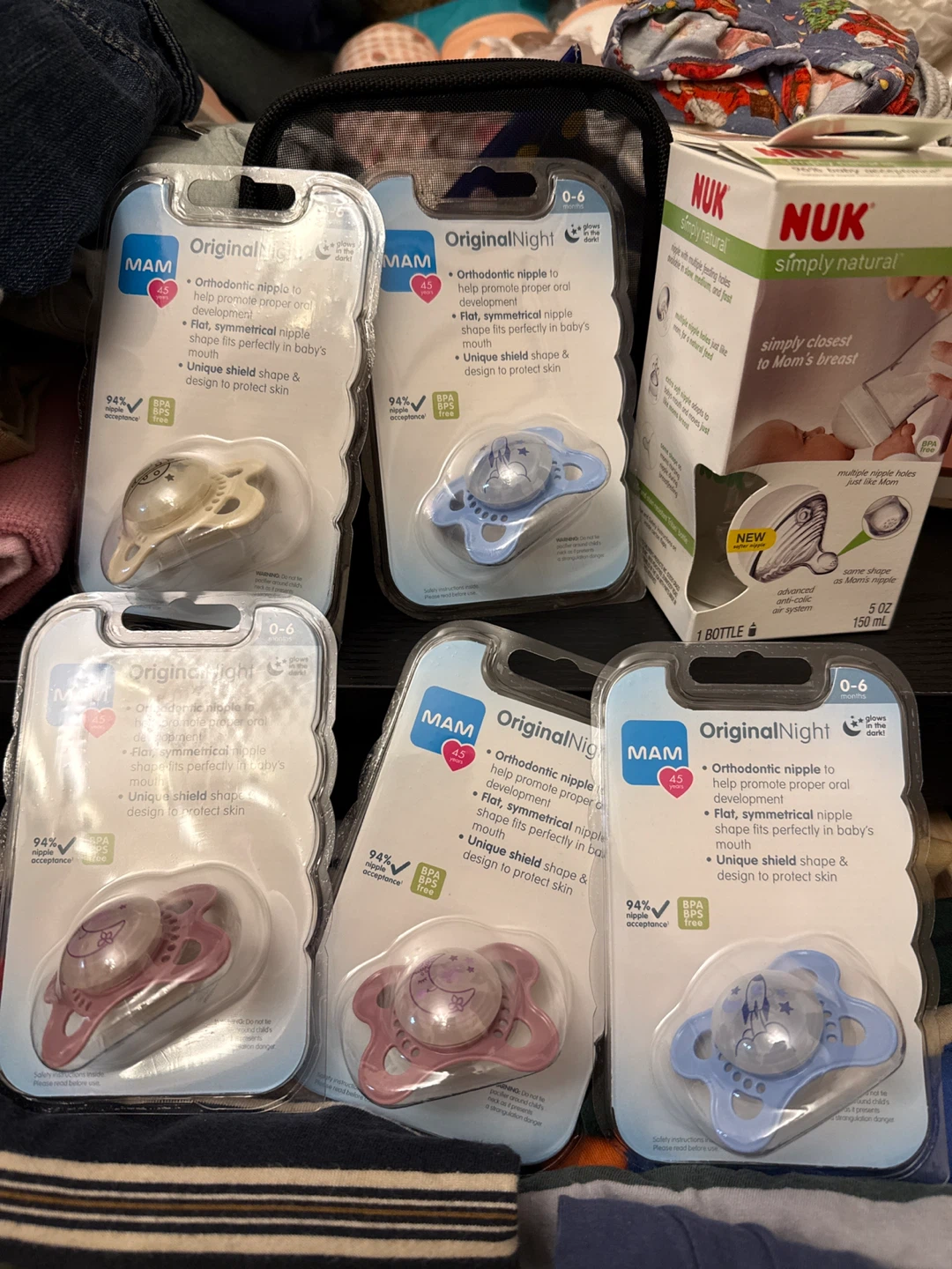 MAM Original Night Pacifiers (0-6 Months) - Pack of 5