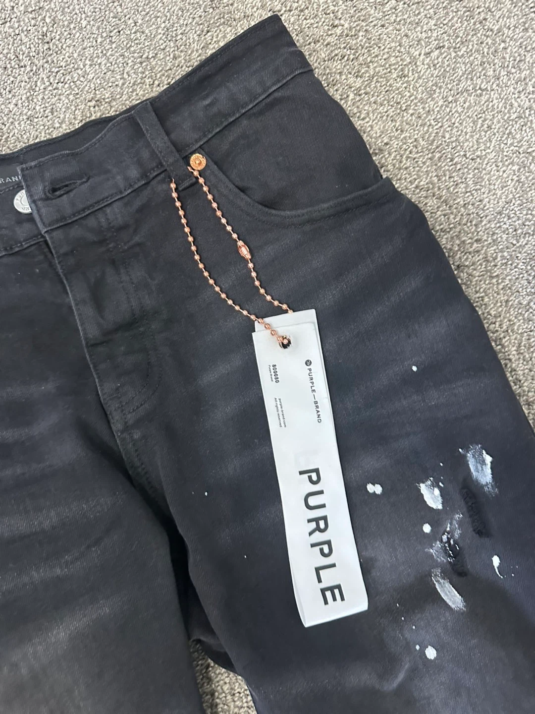 Purple Brand Black Paint Splatter Distressed Jeans - photo 2