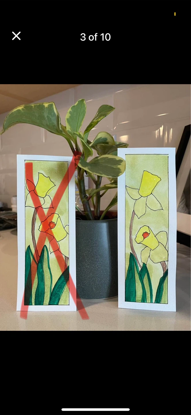 Watercolor Stained Glass Flowers Painting