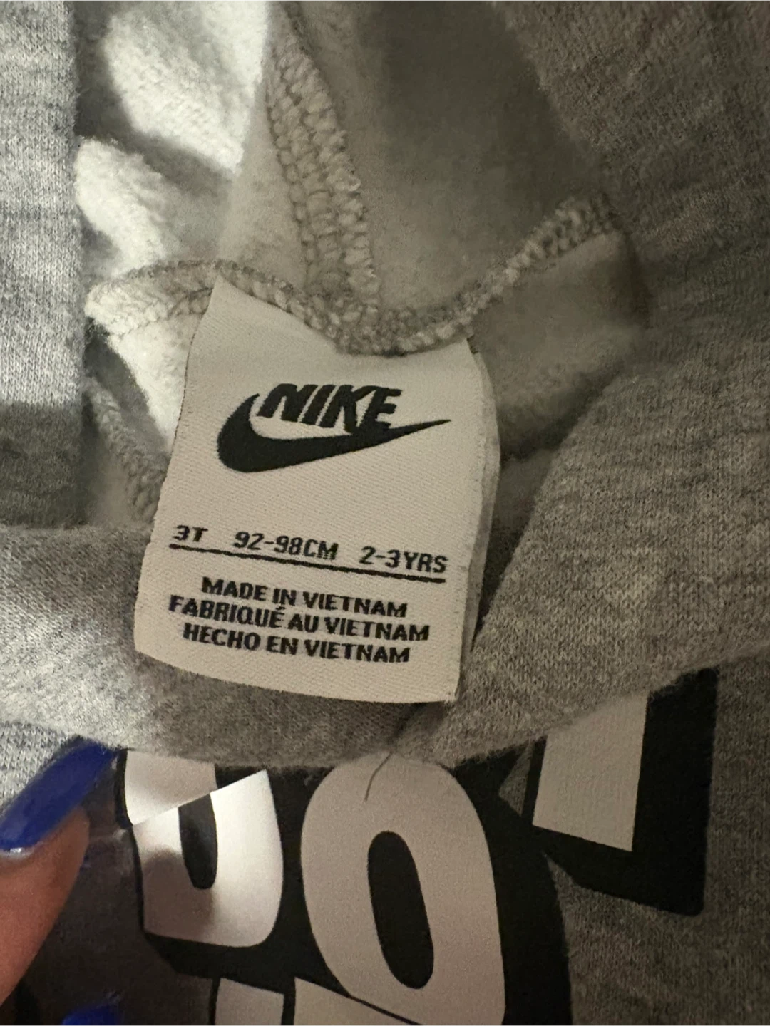 Nike Kids Hoodie "Just Do It." Grey 3T - photo 2